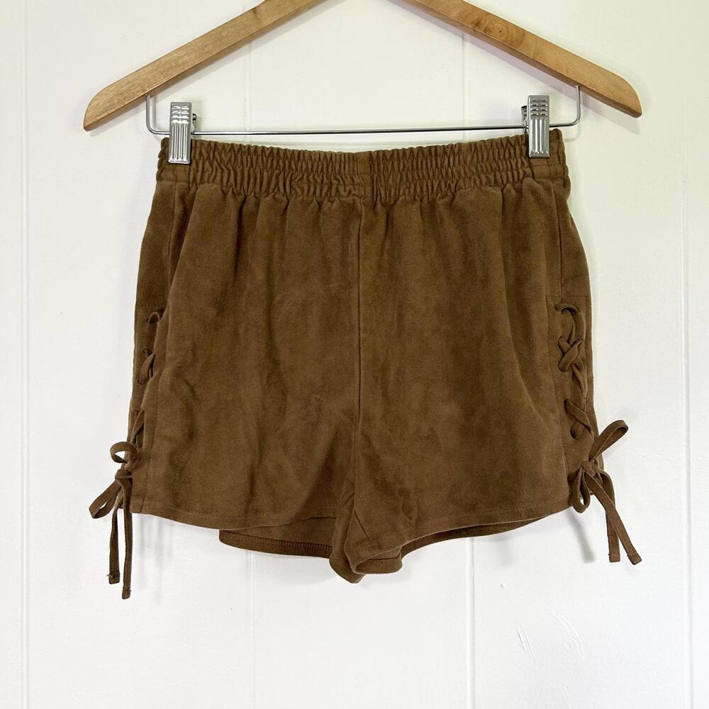Abercrombie & Fitch Brown Suede Lace Up Shorts Women's XS